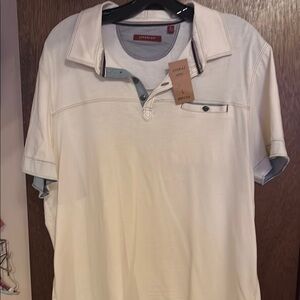 Cream Polo Shirt with Collar and Comfortable Fabric